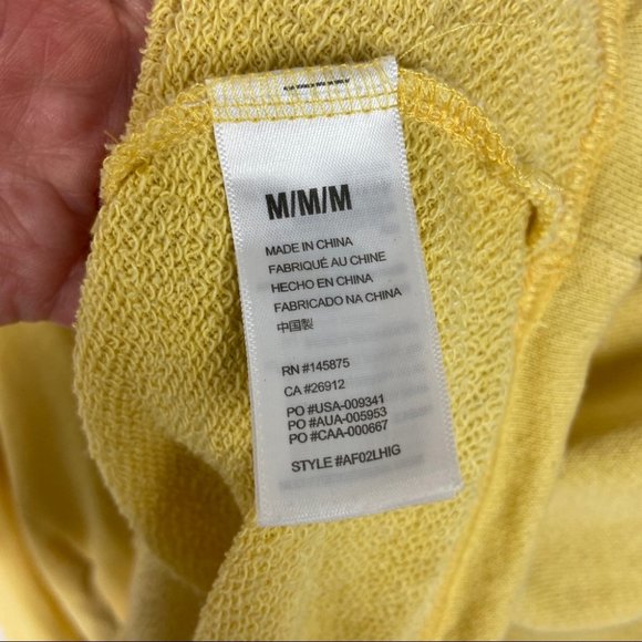Revolve Mustard Yellow Bell Sleeve Sweatshirt Drawstring Waist Size Medium Top M - Picture 9 of 12
